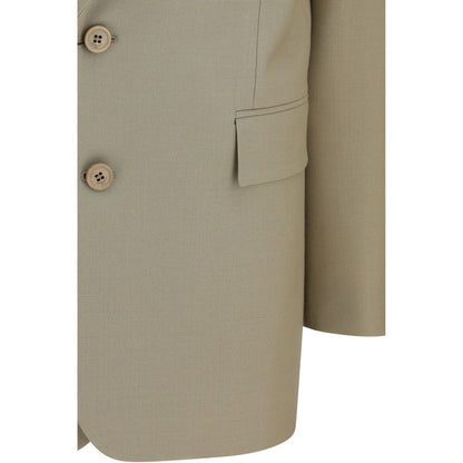 Saint Laurent Beige Single Breasted Wool Blazer