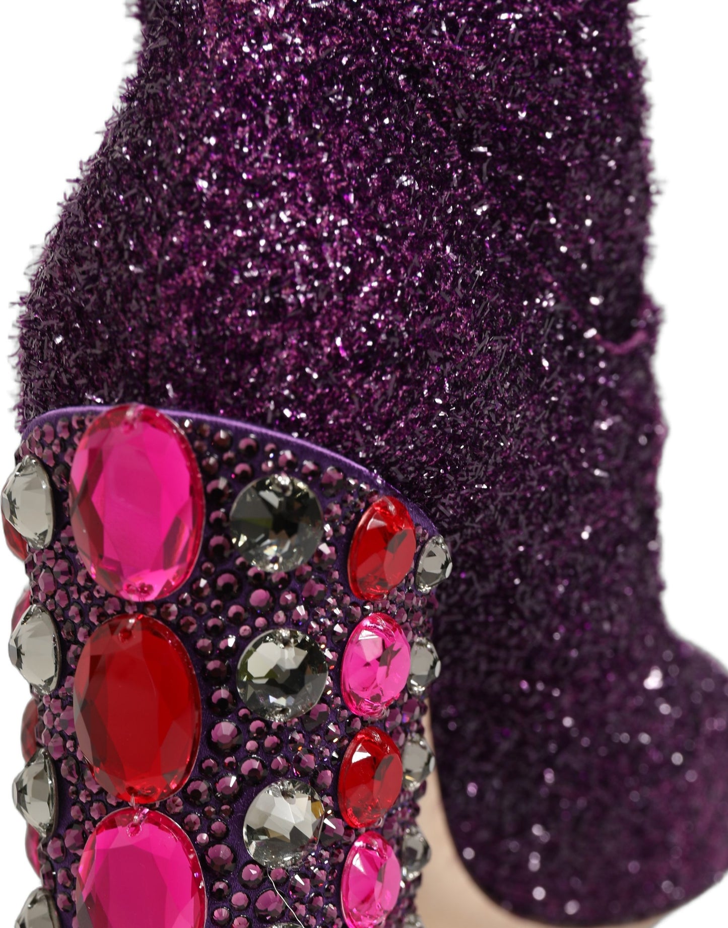 Dolce & Gabbana Purple Crystal Lurex Fantasy High Boots
