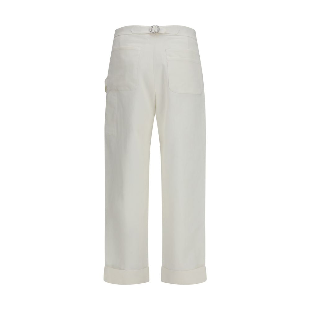 Umit Benan White Cotton Casual Pants