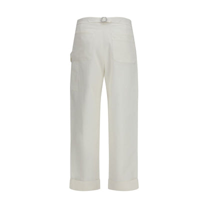 Umit Benan White Cotton Casual Pants