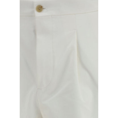 Umit Benan White Cotton Casual Pants