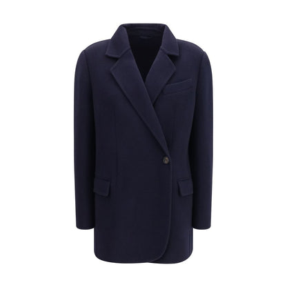 Brunello Cucinelli Blue Wool Ovis Aries Full-Length Jacket