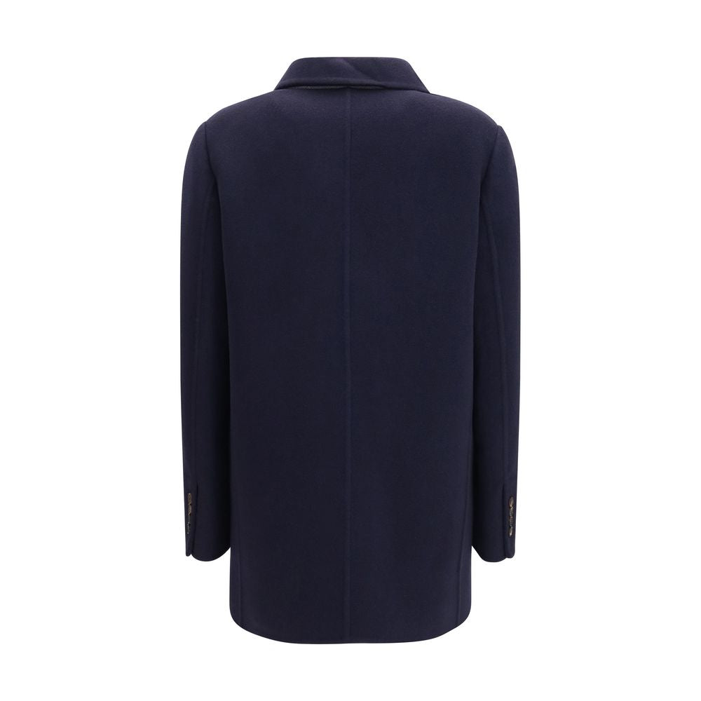 Brunello Cucinelli Blue Wool Ovis Aries Full-Length Jacket