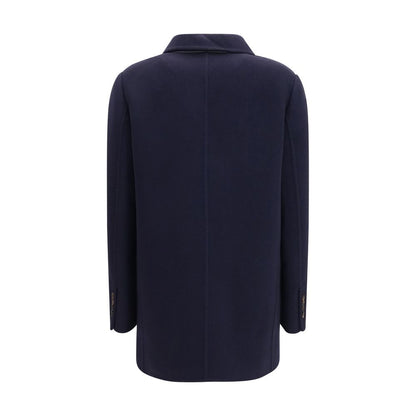Brunello Cucinelli Blue Wool Ovis Aries Full-Length Jacket
