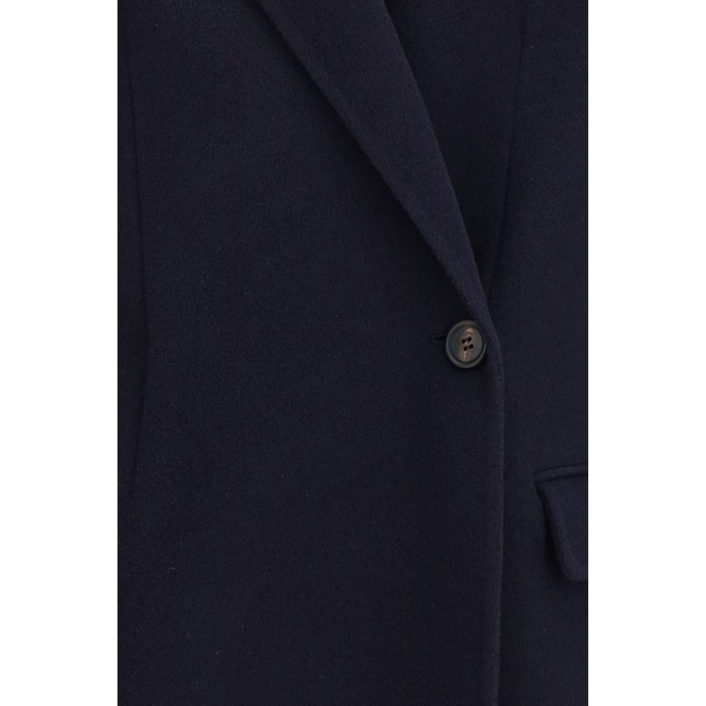 Brunello Cucinelli Blue Wool Ovis Aries Full-Length Jacket