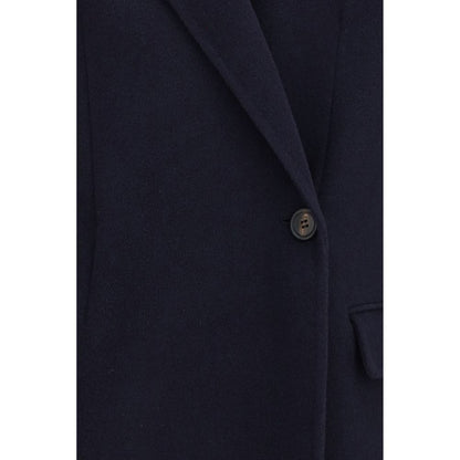 Brunello Cucinelli Blue Wool Ovis Aries Full-Length Jacket