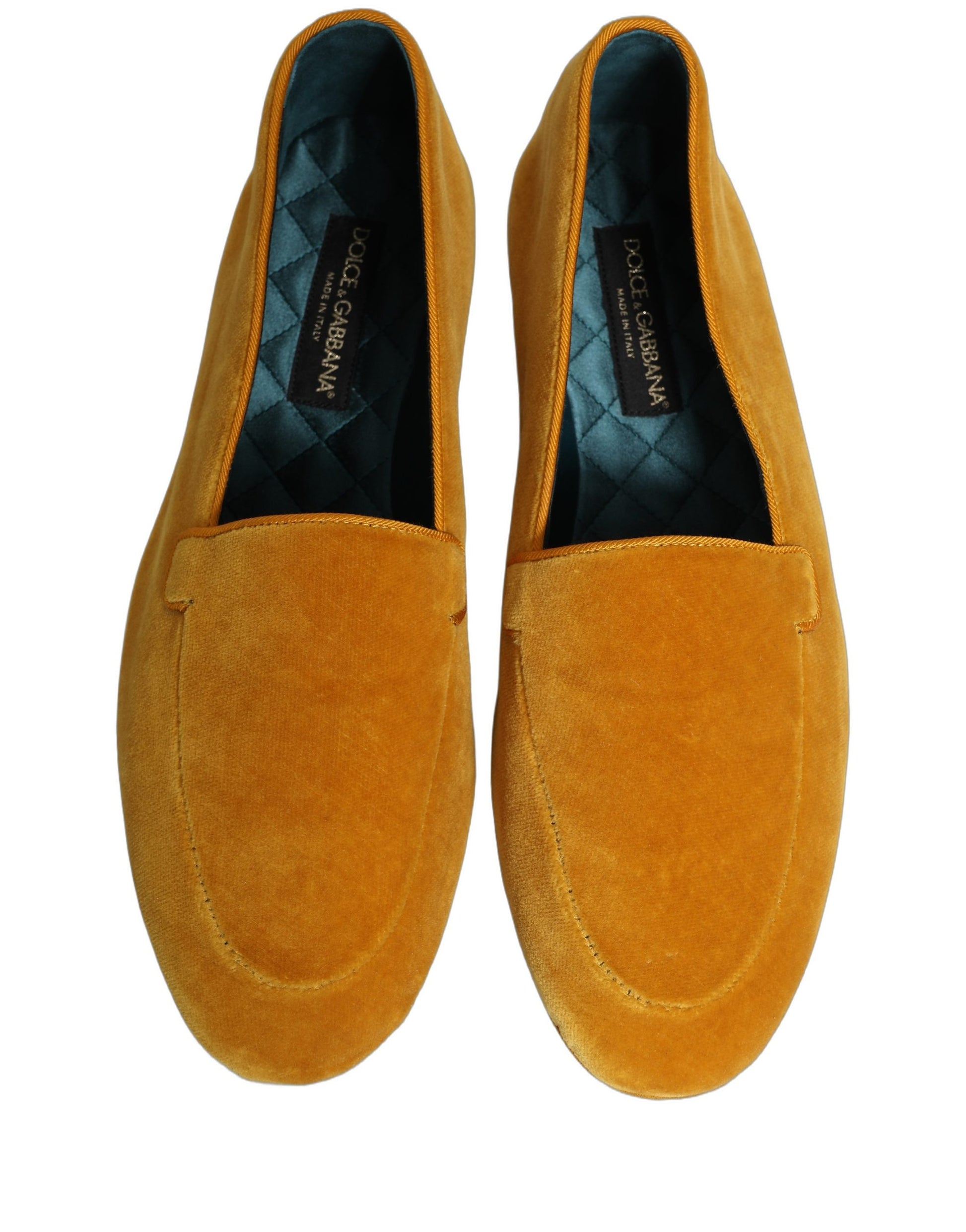 Dolce & Gabbana Yellow Velvet Slip-On Men’s Dress Loafers
