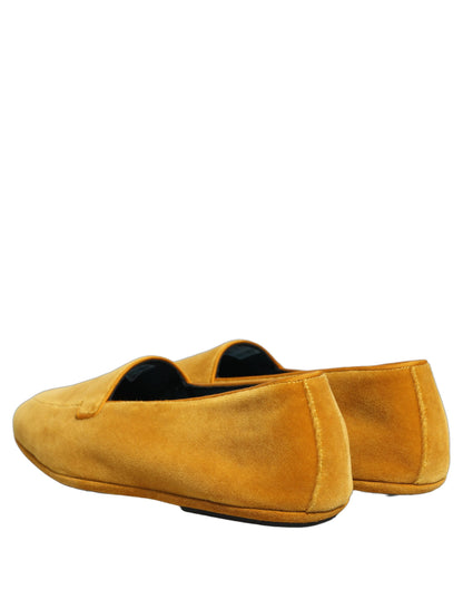 Dolce & Gabbana Yellow Velvet Slip-On Men’s Dress Loafers