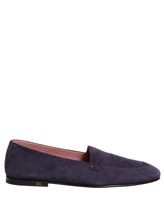 Dolce & Gabbana Violet Velvet Slip-On Loafers for Men