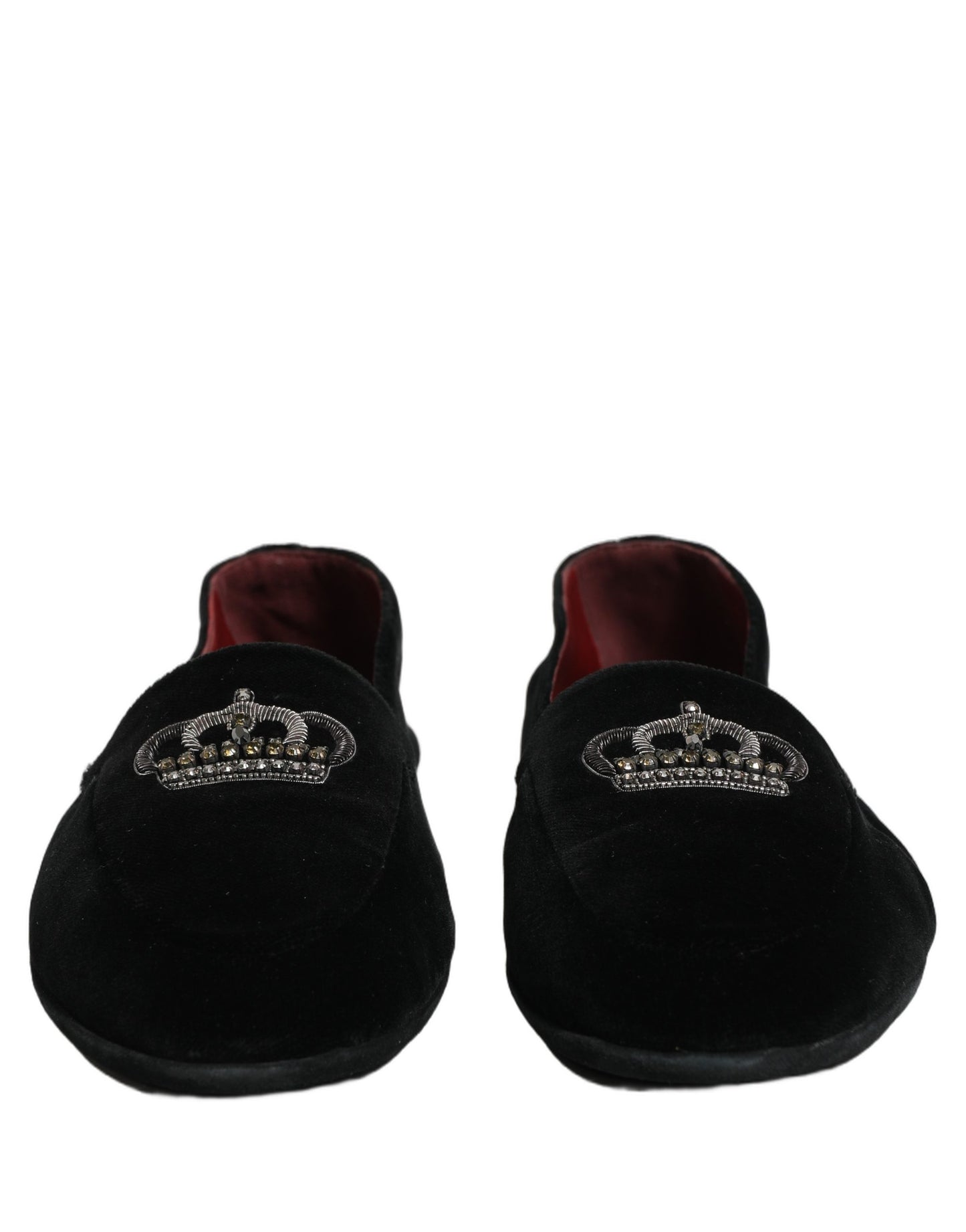 Dolce & Gabbana Black Crown Embellished Dress Loafers