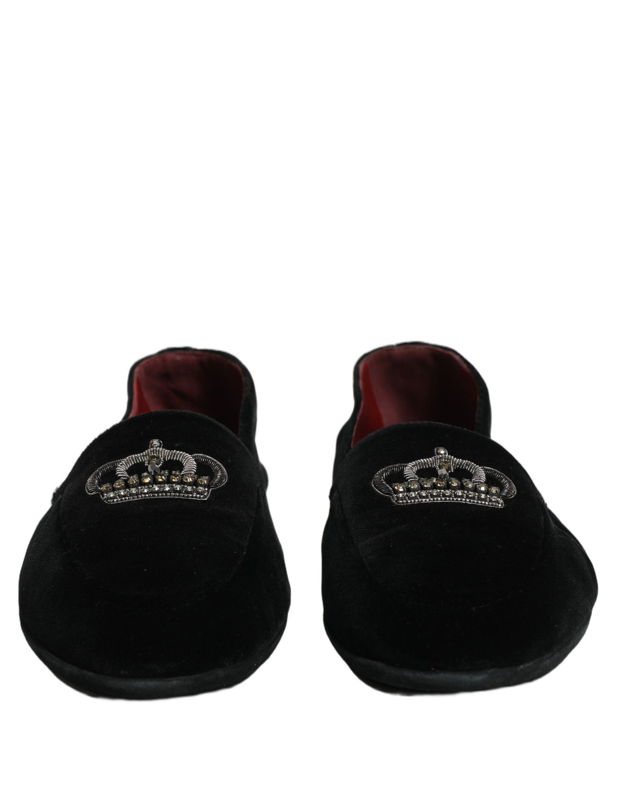 Dolce & Gabbana Black Crown Embellished Dress Loafers