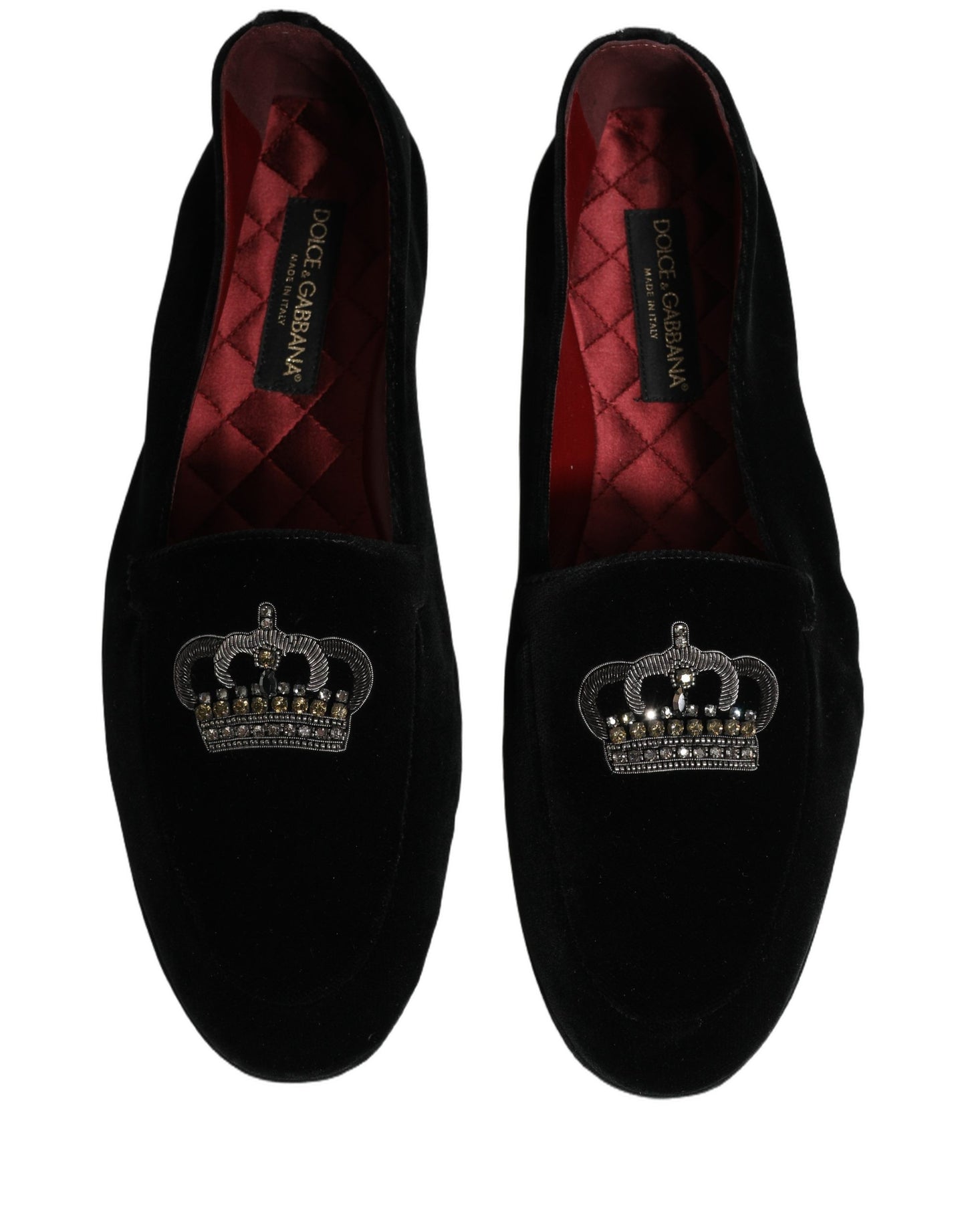 Dolce & Gabbana Black Crown Embellished Dress Loafers