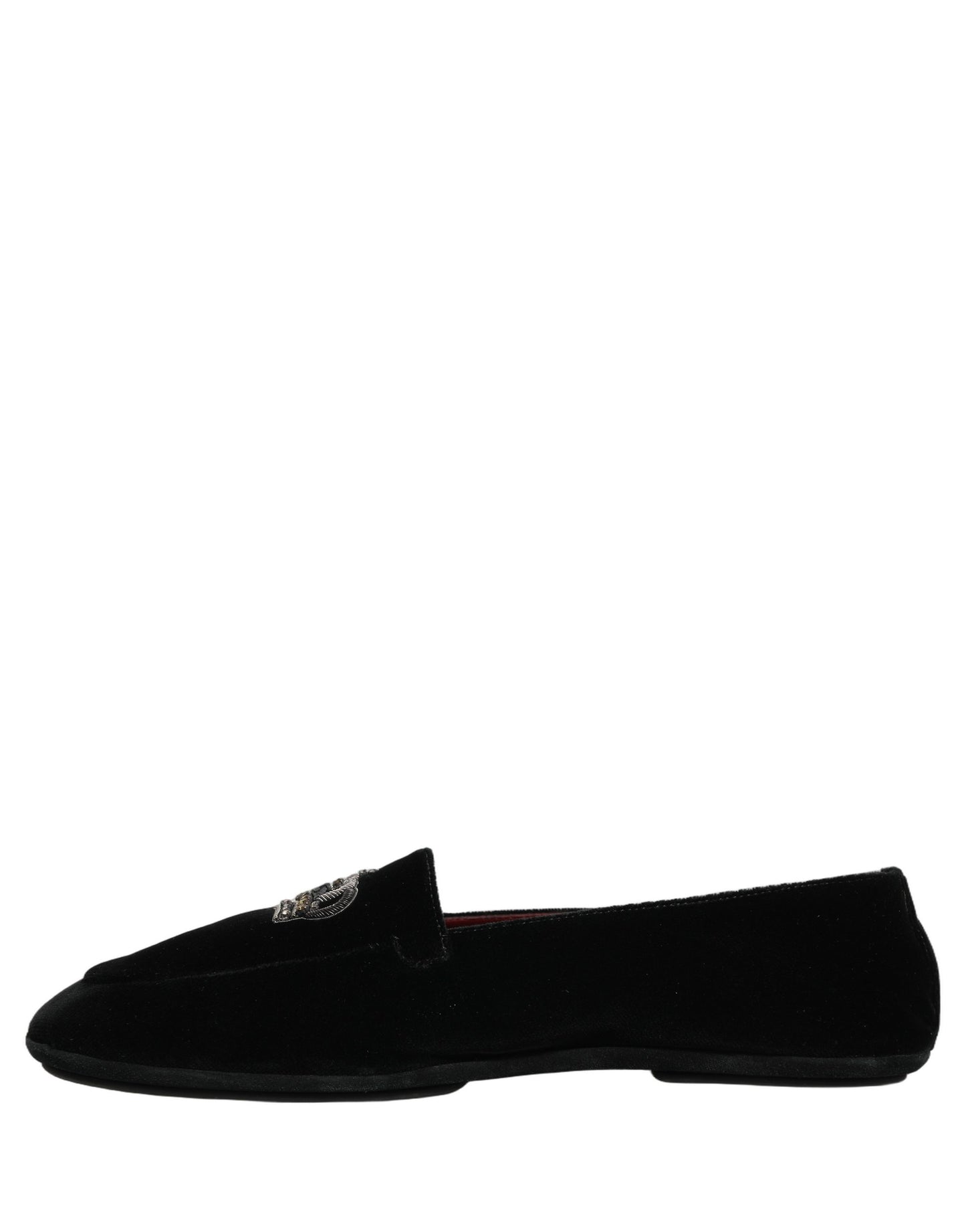 Dolce & Gabbana Black Crown Embellished Dress Loafers