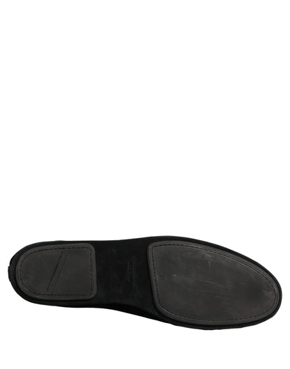 Dolce & Gabbana Black Crown Embellished Dress Loafers