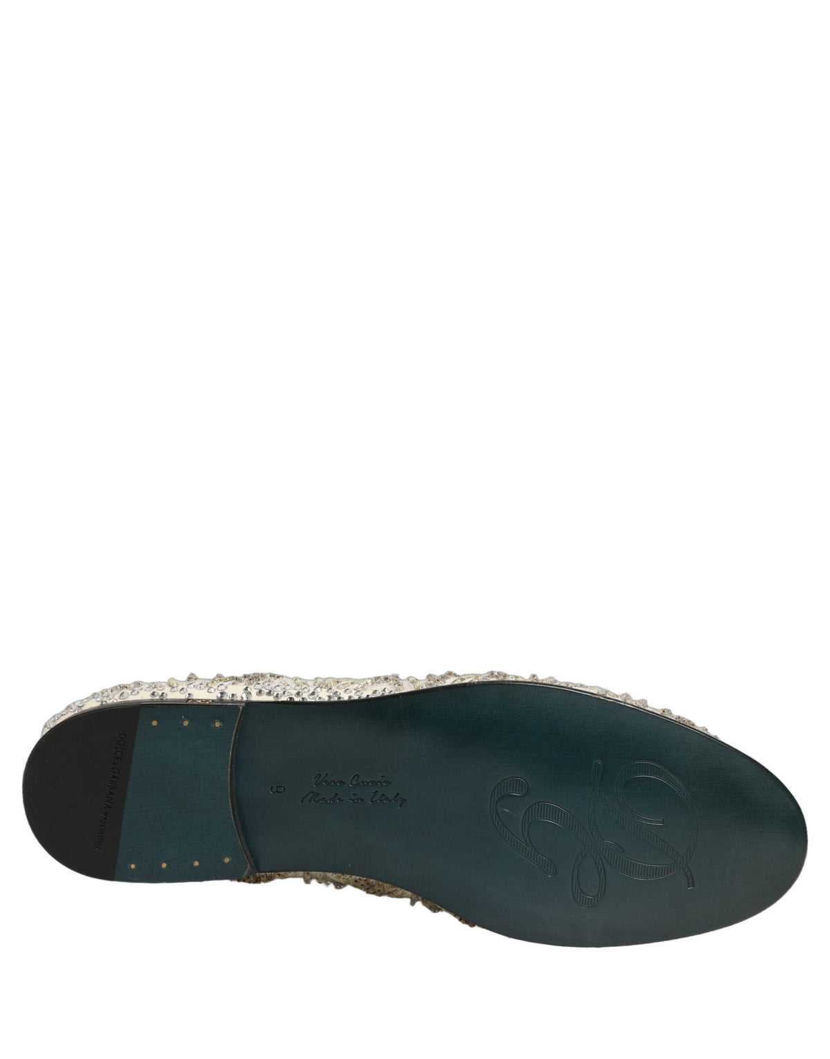 Dolce & Gabbana White Velvet Embroidered Dress Loafers