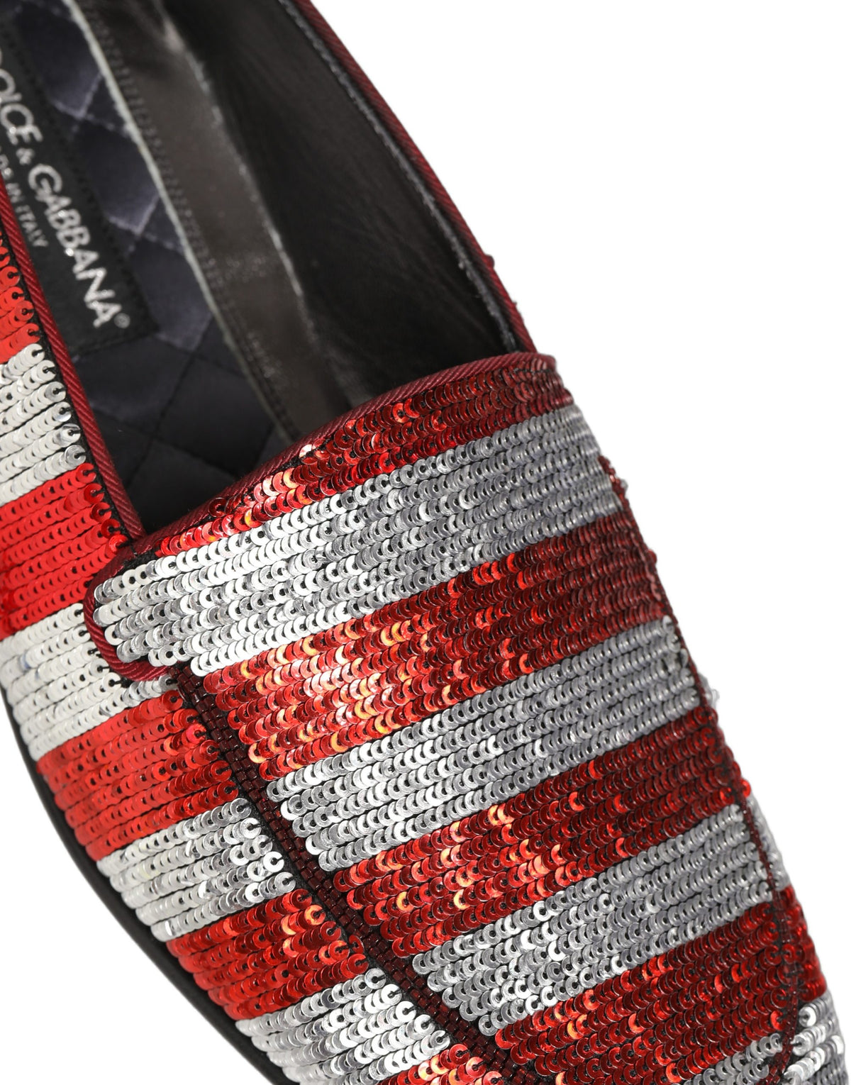 Dolce & Gabbana Multicolor Flag Sequin Dress Loafers