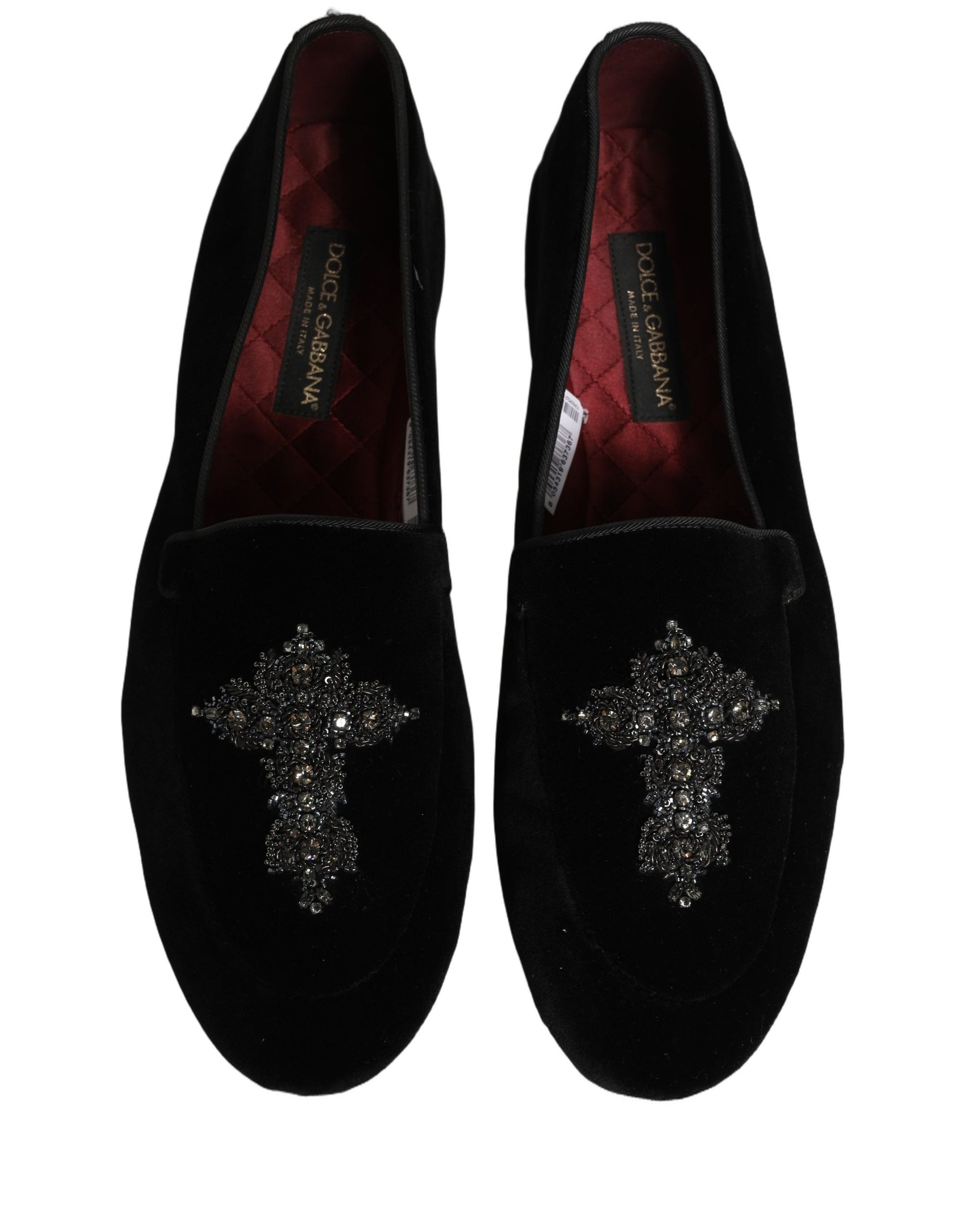 Dolce & Gabbana Black Suede Embellished Dress Loafers