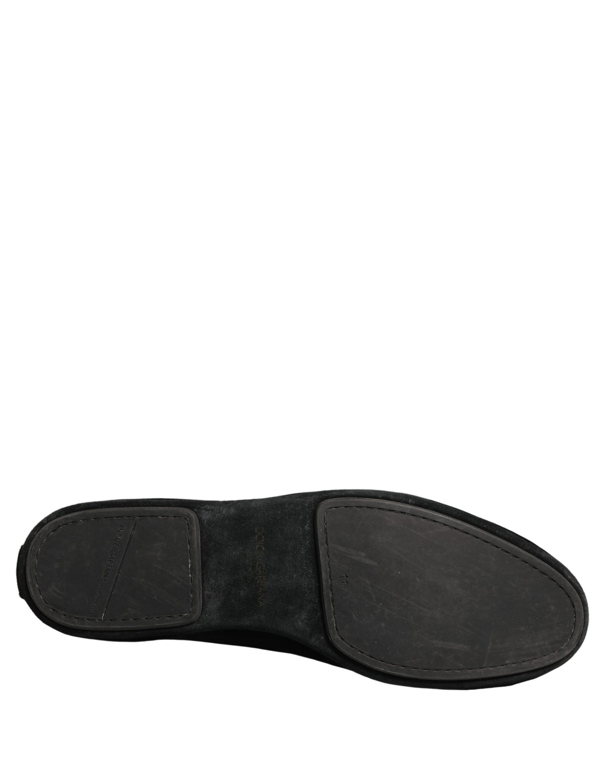 Dolce & Gabbana Black Suede Embellished Dress Loafers