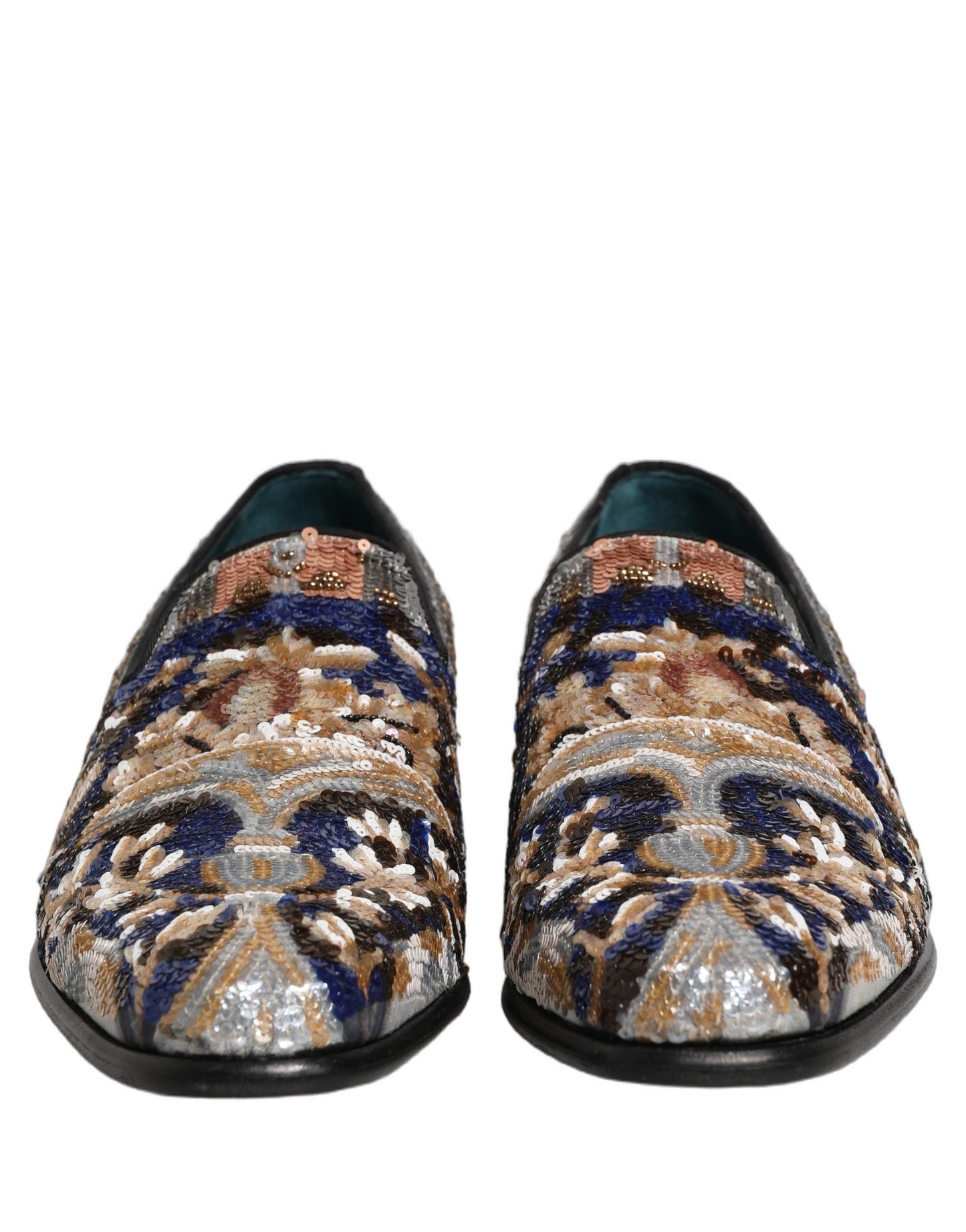 Dolce & Gabbana Multicolor Embroidered Sequin Loafers