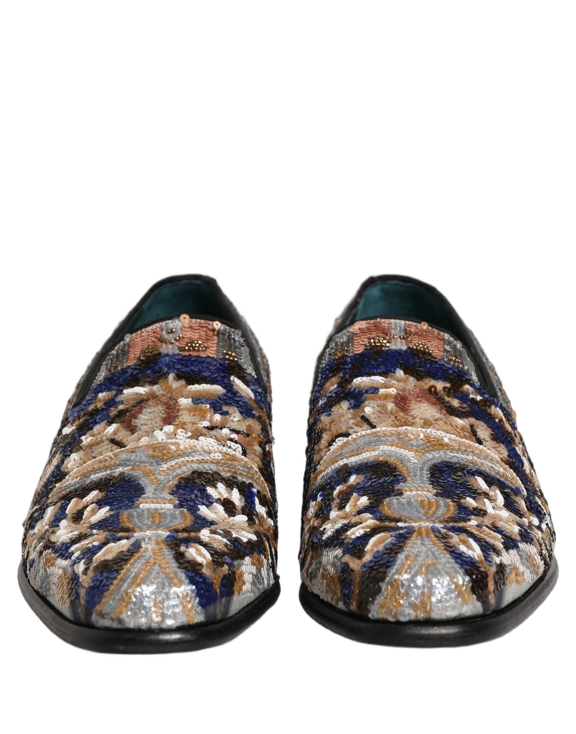 Dolce & Gabbana Multicolor Embroidered Sequin Loafers