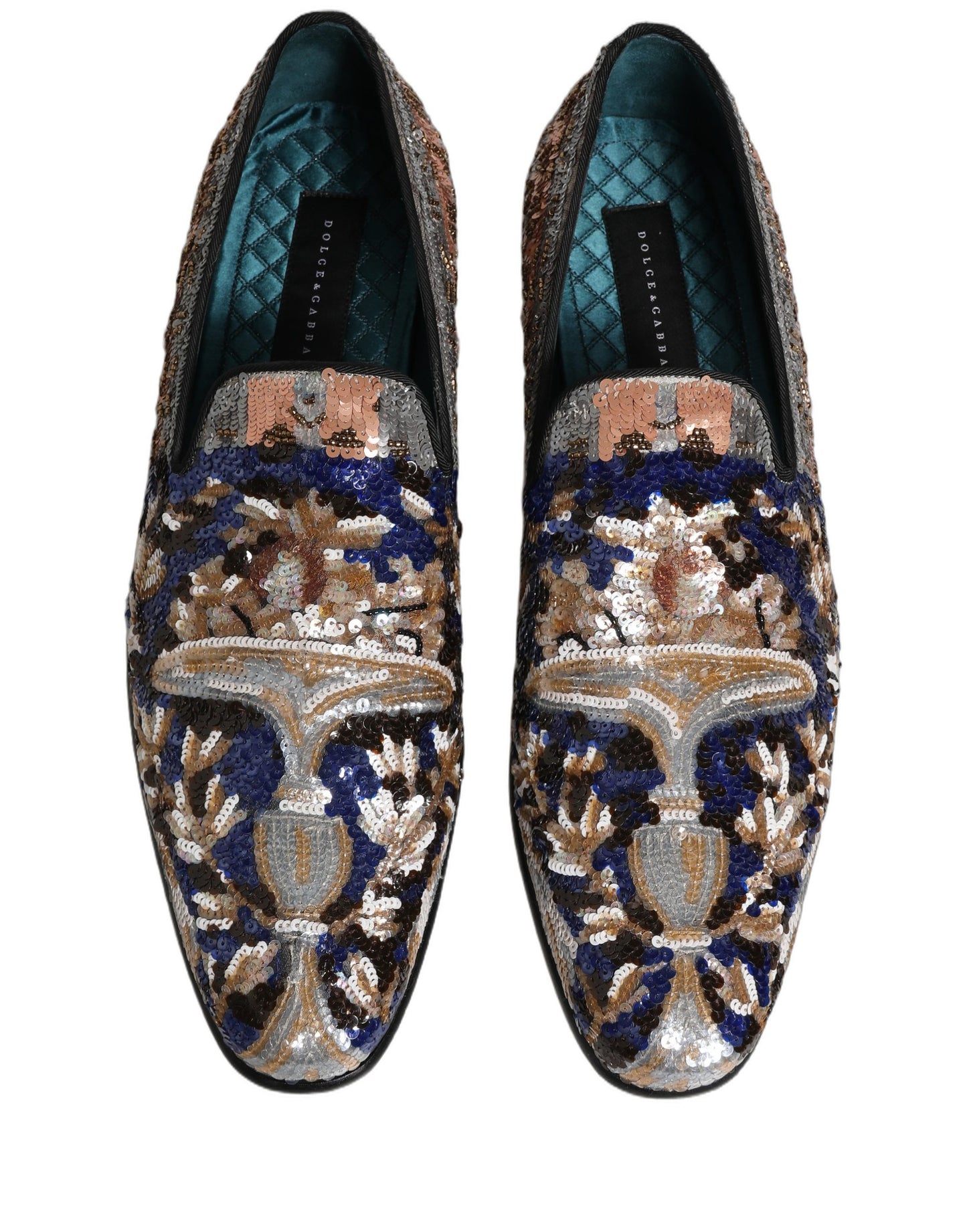 Dolce & Gabbana Multicolor Embroidered Sequin Loafers