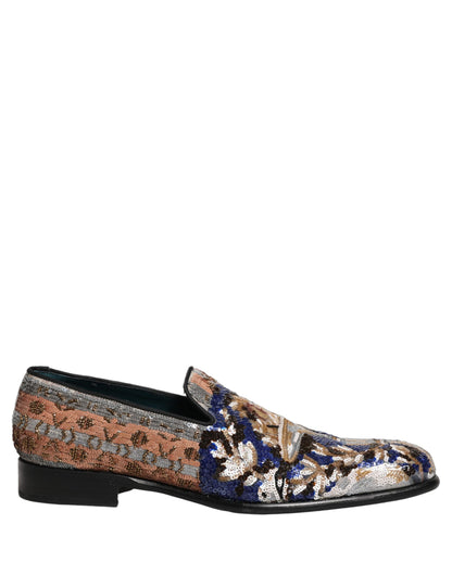 Dolce & Gabbana Multicolor Embroidered Sequin Loafers
