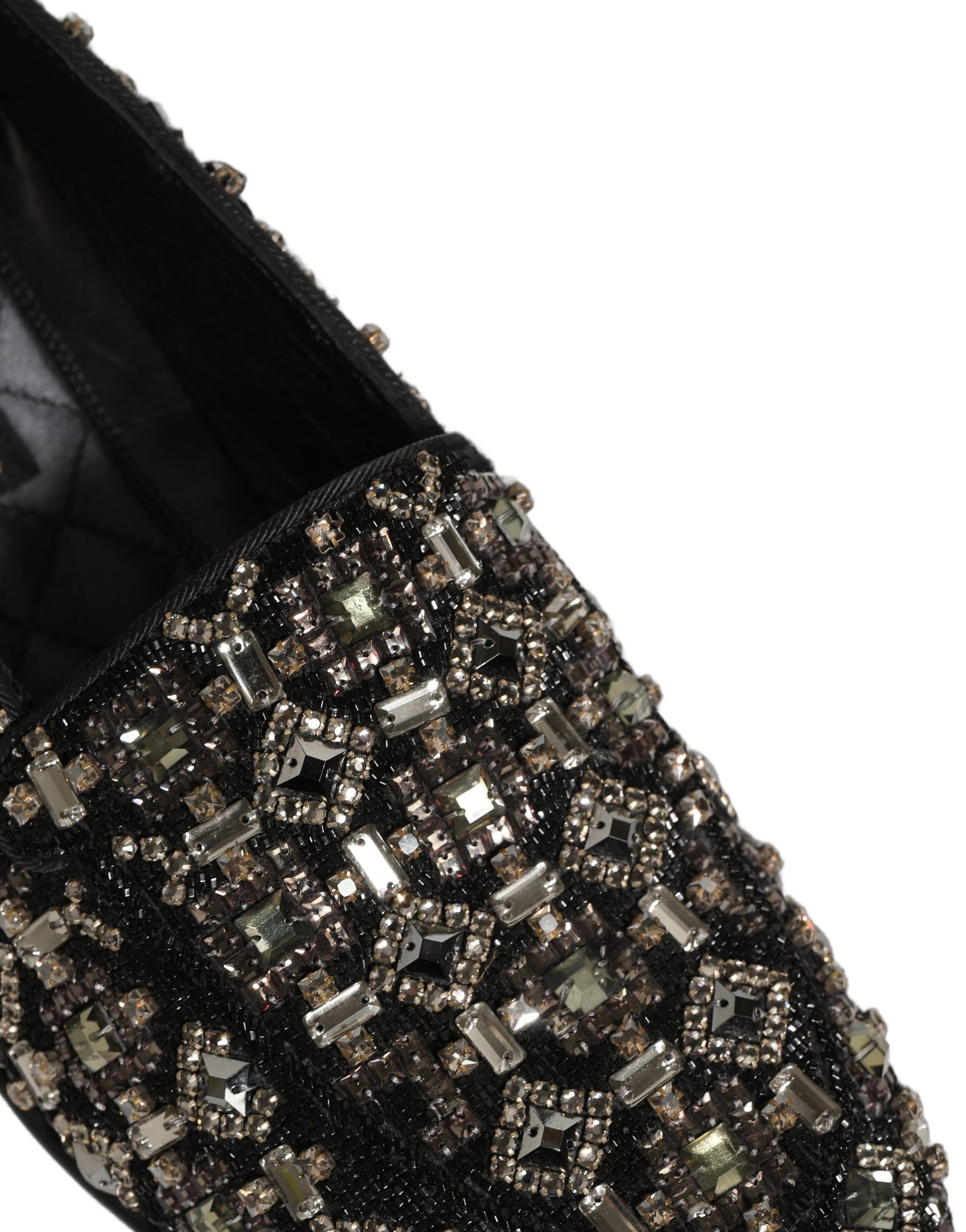 Dolce & Gabbana Silver Leather Logo Slip-On Loafers