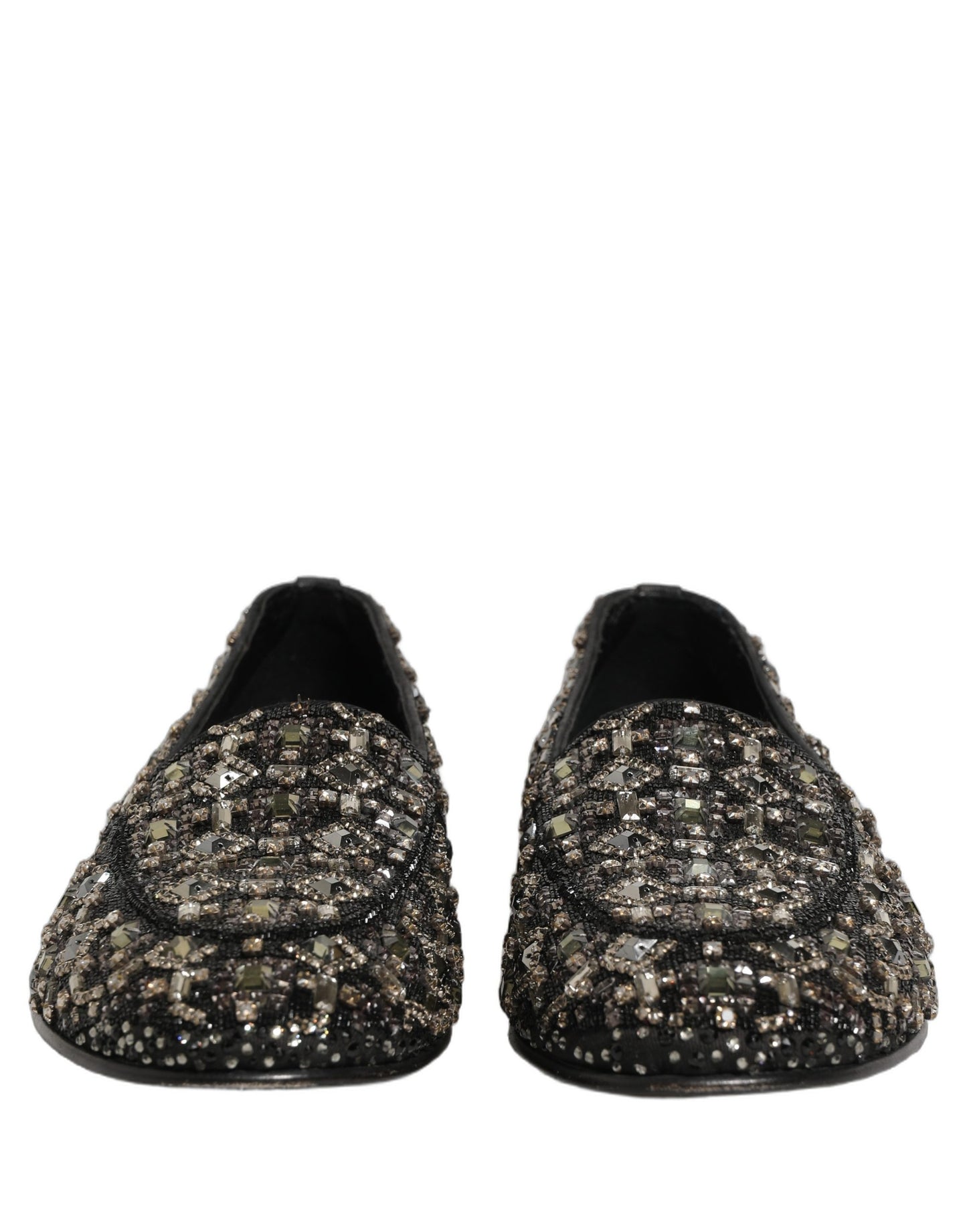 Dolce & Gabbana Black Crystal Embellished Dress Loafers