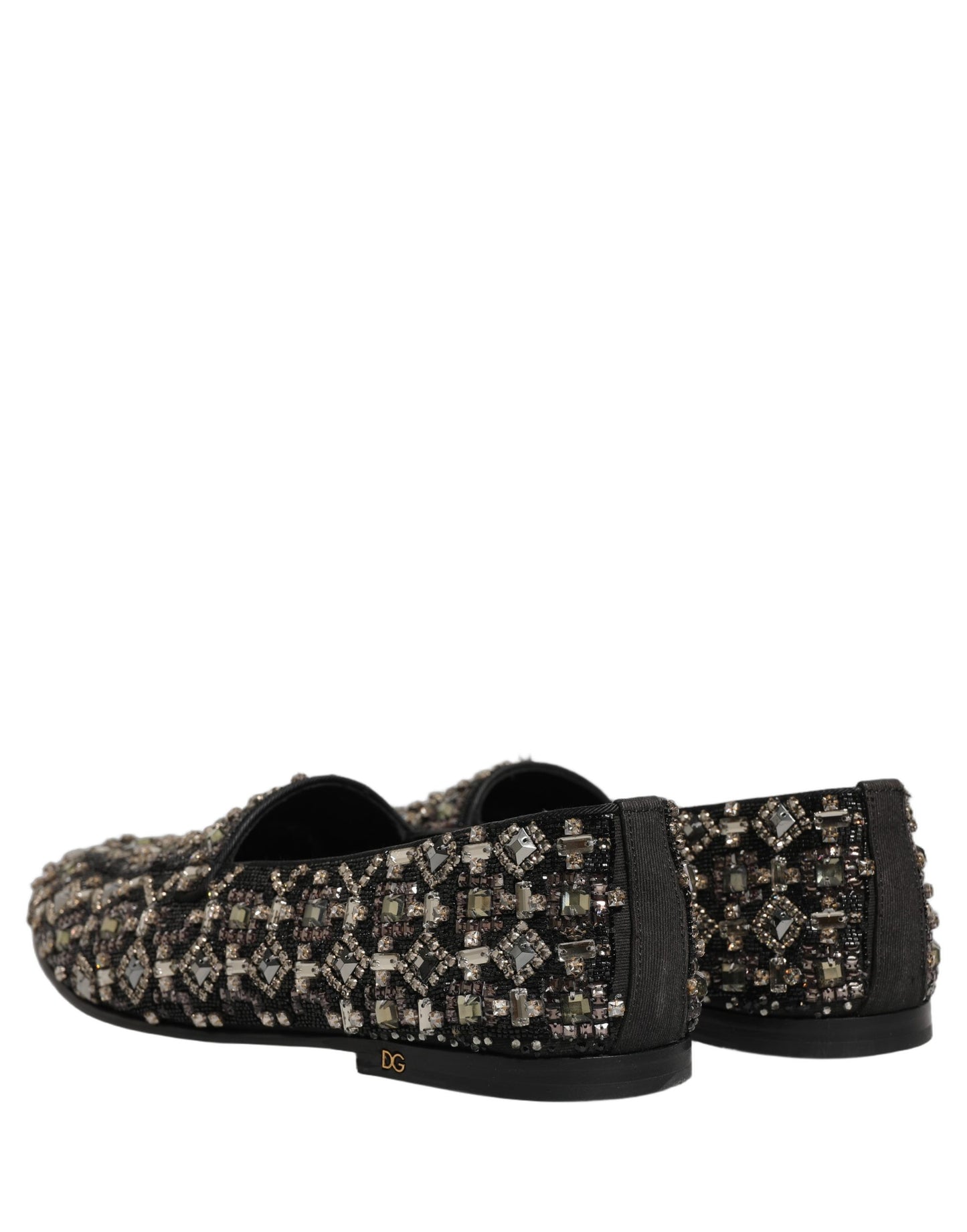Dolce & Gabbana Black Crystal Embellished Dress Loafers