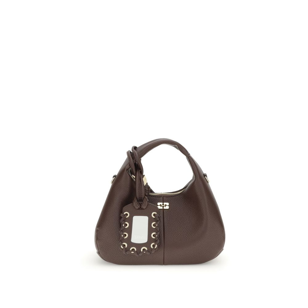 Ganni Brown Hobo Mini Handbag