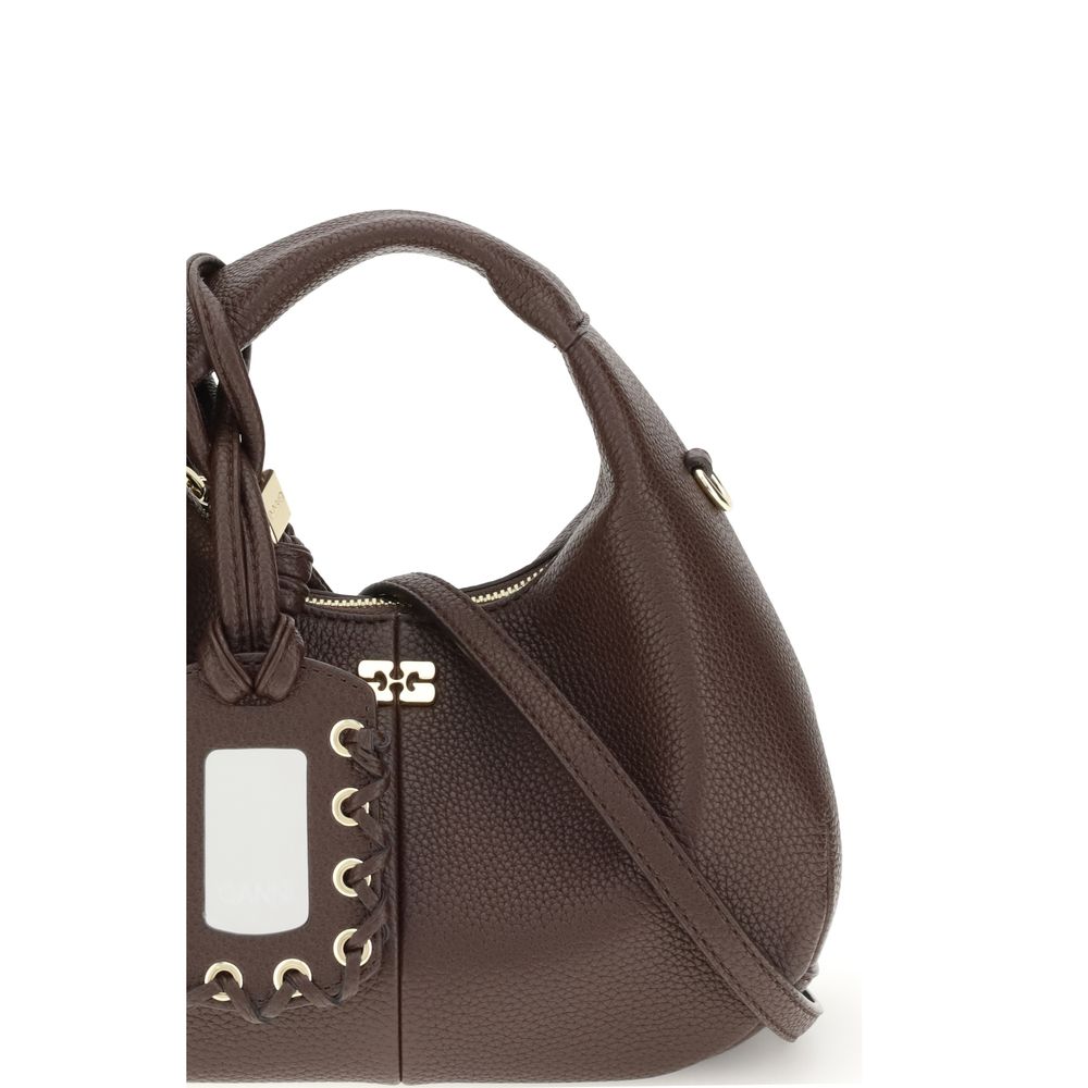 Ganni Brown Hobo Mini Handbag