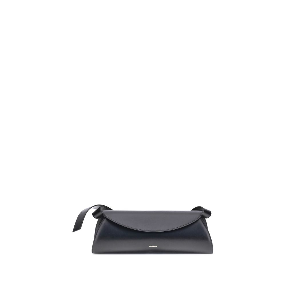Jil Sander Black Calf Leather Bos Taurus Cannolo Shoulder Bag