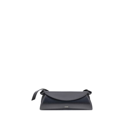 Jil Sander Black Calf Leather Bos Taurus Cannolo Shoulder Bag