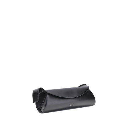 Jil Sander Black Calf Leather Bos Taurus Cannolo Shoulder Bag