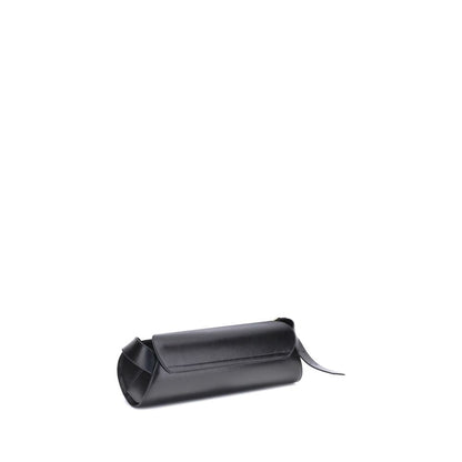 Jil Sander Black Calf Leather Bos Taurus Cannolo Shoulder Bag