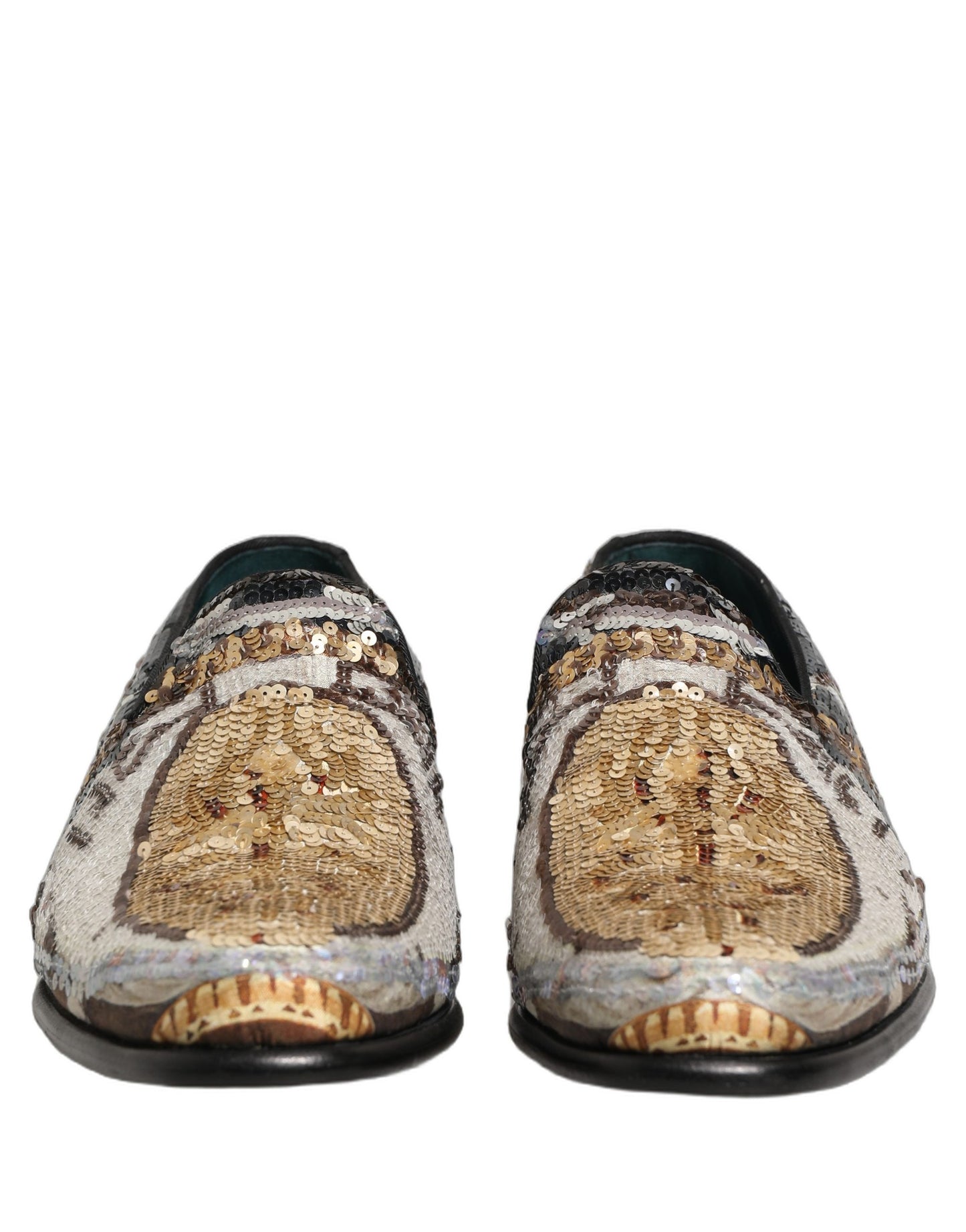 Dolce & Gabbana Multicolor Embroidered Sequin Loafers
