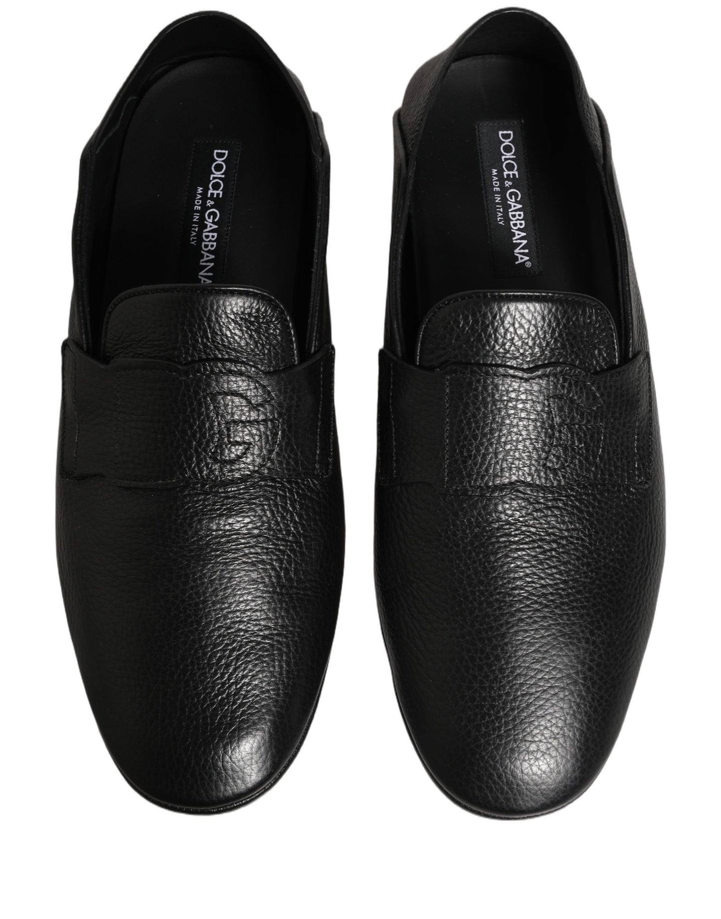 Dolce & Gabbana Black Deerskin Leather Driver Loafers