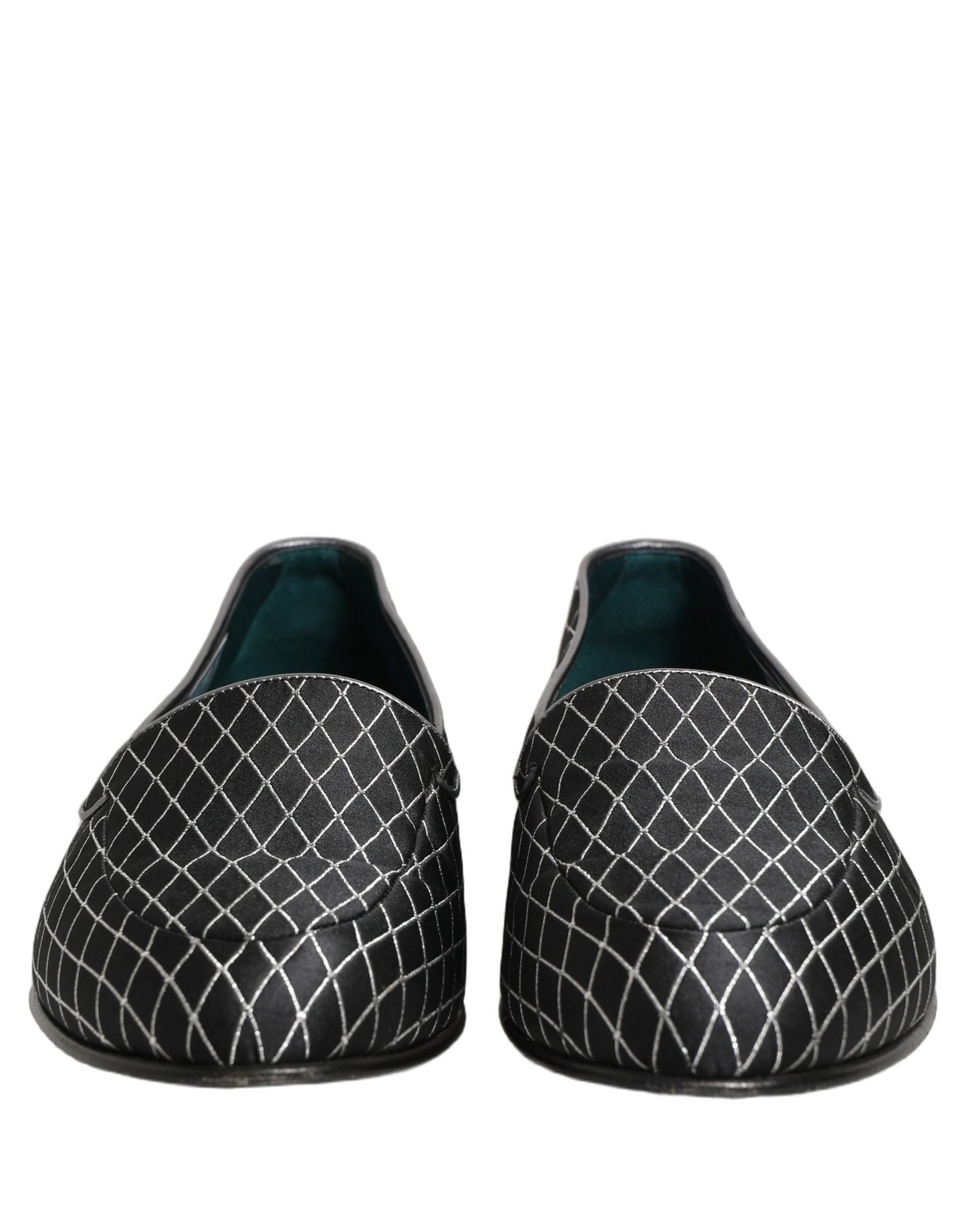 Dolce & Gabbana Black Velvet Diamond Stitched Loafers