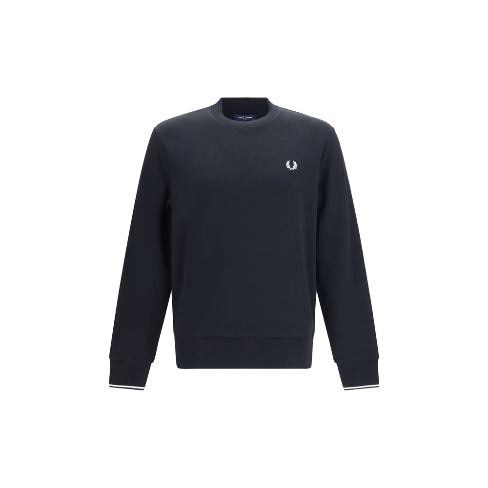 Fred Perry Black Cotton Sweatshirt - Classic Crewneck