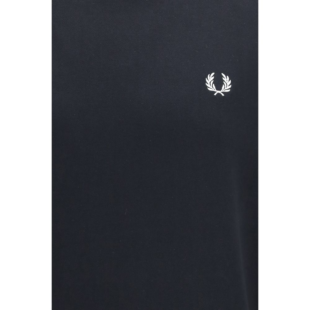 Fred Perry Black Cotton Sweatshirt - Classic Crewneck