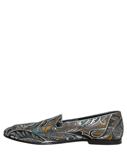 Dolce & Gabbana Multicolor Paisley Brocade Men Loafers Shoes