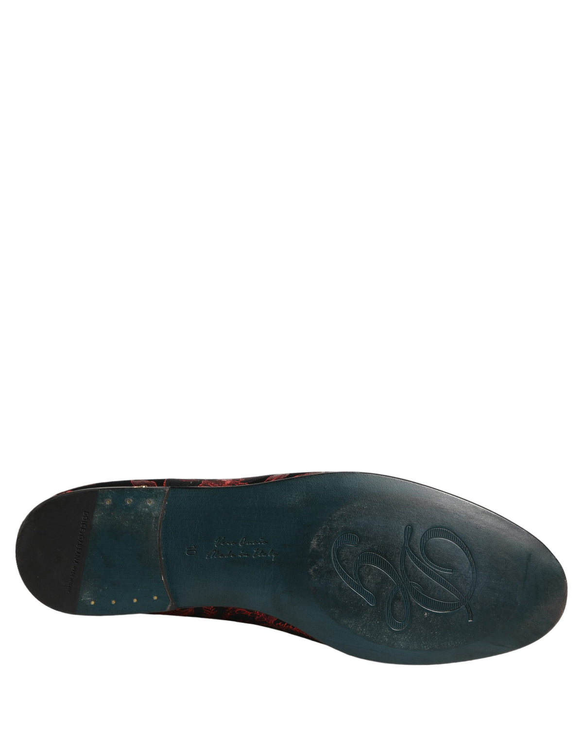 Dolce & Gabbana Red Floral Jacquard Slip-On Loafers