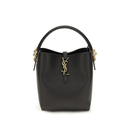 Saint Laurent Grained Black Calf Leather Le 37 Bucket Bag