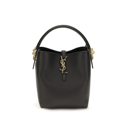 Saint Laurent Grained Black Calf Leather Le 37 Bucket Bag