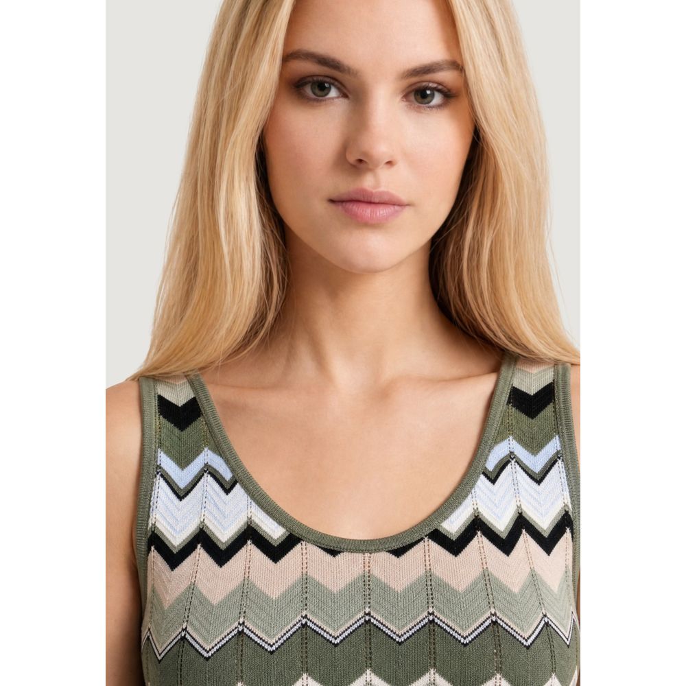 Street One Green Marabou Tank Top