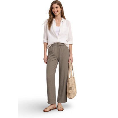 Street One Beige Viscose Casual Palazzo Trousers
