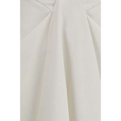 Givenchy White Wool Long Draped Wool and Mohair Skirt
