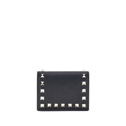 Valentino Garavani Black Rockstud Leather Wallet
