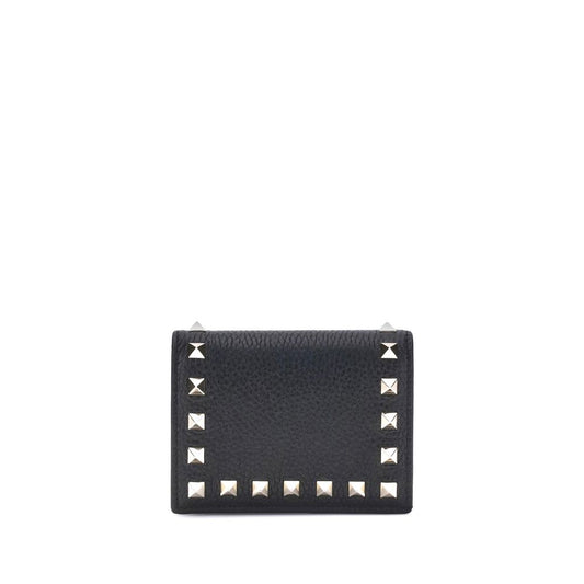 Valentino Garavani Black Rockstud Leather Wallet