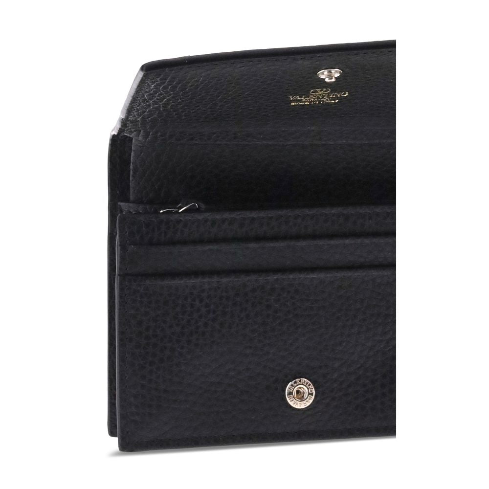 Valentino Garavani Black Rockstud Leather Wallet